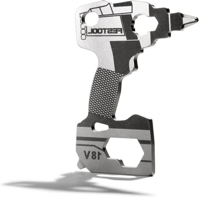 Mini Tool - Sleutelring Gereedschap - Klusjes Uitvoeren - 8 Functies - 98 mm - Multicolor