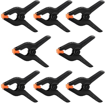 JHUBERS- Spanklem 3 Inch - 8 Stuks - Nylon/Plastic - Schokbestendig - Antislip - Ergonomische Handgrepen - Duurzaam - Klem