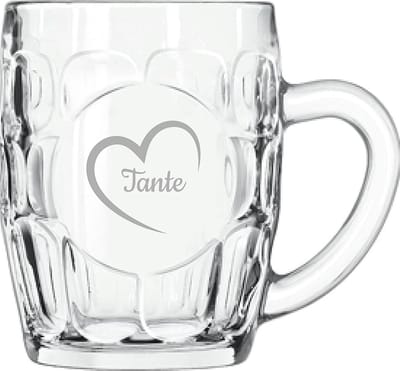 Gegraveerde Bierpul 55cl Tante met hartje