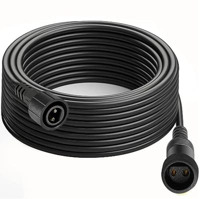 Verlengkabel Kerstverlichting 2-Pins 3M - Waterdichte Connector voor Buiten - Geschikt voor G40 Bol, Festoon en Gordijnverlichting - Zwart