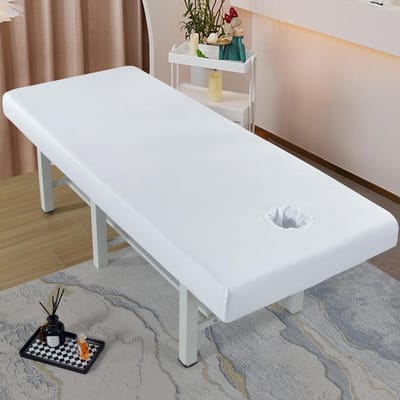 Spa Bedhoes - Massagetafelkleed Laken - Bescherming Salonmeubilair - Waterdicht Oliebestendig - 190 x 75 cm - Wit