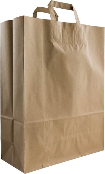 Papieren tasjes 50 stuks Budget - Bruin - A3 32x12x40cm - Cadeautasjes - Papieren tasjes met handvat