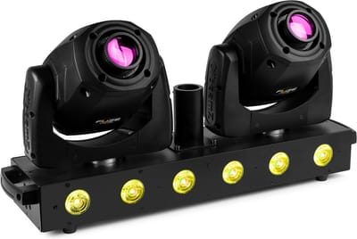 BeamZ Fuze Twin spot moving head bar - 75W duo moving heads + 15W RGBW LED bar
