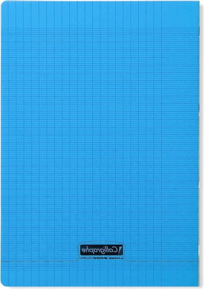 Schriften A4 ruitjes 10mm Blauw Geniet schrift 21x297 cm 48 grote ruiten pagina's 90g wit papier Transparante polypropyleen kaft - Clairefontaine Schriften a4 ruitjes 10mm