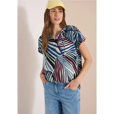 Blouse met hangende schouder en structuur