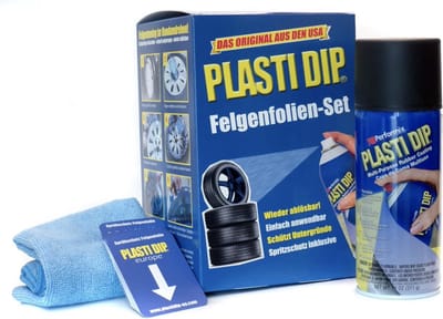 PlastiDip mat zwart velgen folie set 4x mat zwart incl. Microvezeldoek en spraycards