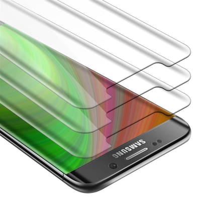 Cadorabo 3x Screenprotector geschikt voor Samsung Galaxy S6 EDGE - Beschermende Pantser Film in KRISTALHELDER - Getemperd (Tempered) Display beschermend glas in 9H hardheid met 3D Touch