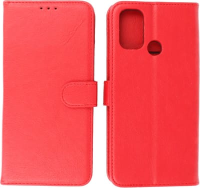 Oppo A53S 4G & Oppo A53 Hoesje - Book Case Telefoonhoesje - Kaarthouder Portemonnee Hoesje - Wallet Cases - Rood