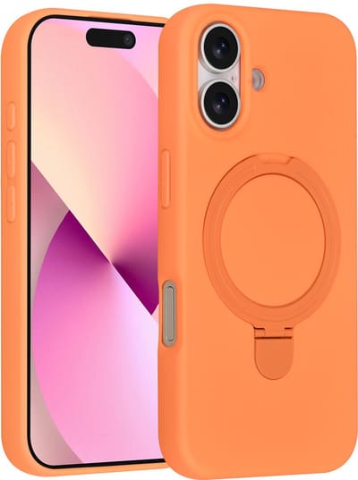 TUNIQ Back cover - iPhone 17 - Tangerine Orange - MagSafe met Ring Stand