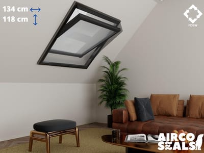 Insecten Hor Dakraam – 134 x 118 cm – Hor Geschikt voor Velux UK06 | Fakro/Optilight 18 - Insect Raamhor - Vliegenhor – Velux Tuimelvenster Oplossing