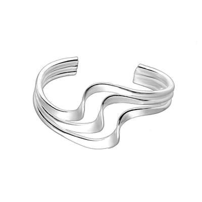 EAR IT UP - Ear cuff - Golven - Waves - Zilver - 13 x 7 mm - 1 stuk
