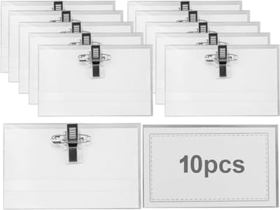 Naambordhouders voor Kantoor, School en Evenementen - 10 Stuks, Transparant, 90 x 56 mm
