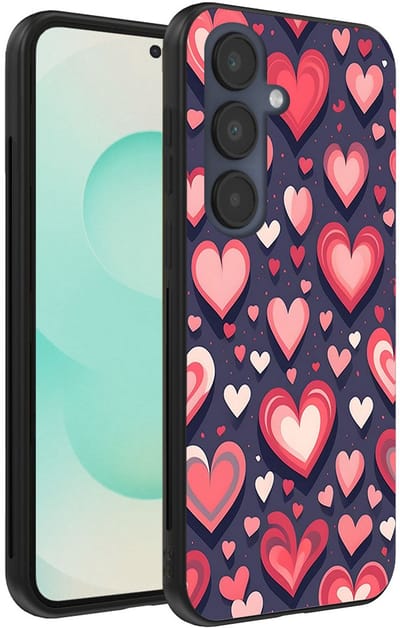 Smartphonica Telefoonhoesje Geschikt voor Samsung Galaxy S25 Plus met Hartjes Opdruk - TPU Backcover Case With Heart Design geschikt voor Samsung Galaxy S25 Plus