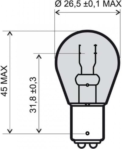 gloeilamp 12v 21/5w bay15d wit rms versprongen pinnen voor motorfiets auto eenheid nieuw