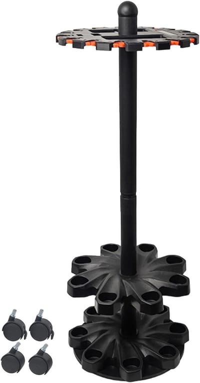 Hengel Houder - Verticale Stand - Vissen Organiseren - Roterend Ontwerp - 16 x 32 x 16 cm - Zwart