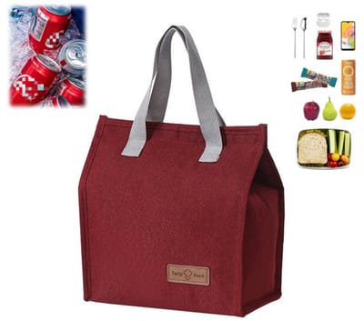 Unisex Lunchtas — Herbruikbaar, geïsoleerd en lekvrij — Lunchtote — Thermotas van Oxford-stof — Lunchtas voor studenten — Koeltas voor buiten — Draagbare Bento-tas — Thermokoeltas — Ideaal voor werk, school en reizen — 25,5 x 22,5 x 13 cm