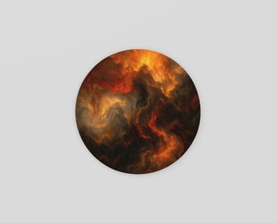 Rond Schilderij - Muurcirkel - Lava - Abstract - Wanddecoratie op Dibond - 40 cm