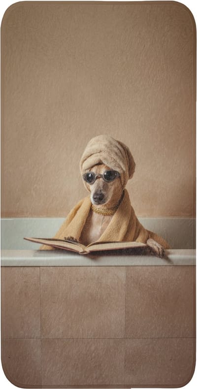 WC mat 60x120 cm - Antislip - Bad - Hond - Boek - Zonnebril - Toiletmat - Vloermat - Douchemat - Toilet tapijt - Toiletmatten