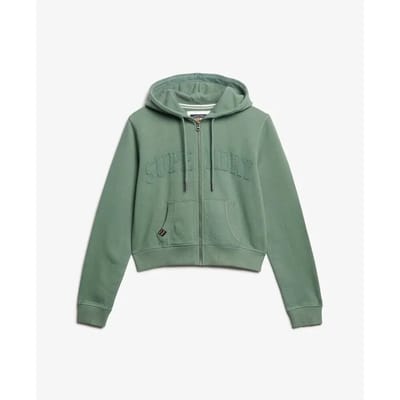 Superdry - Athletic Essentials korte tonal hoodie met rits - Dames - Hoodies