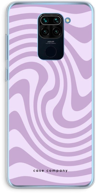 Case Company® - Hoesje geschikt voor Xiaomi Redmi Note 9 hoesje - Swirl Paars - Soft Cover Telefoonhoesje - Bescherming aan alle Kanten en Schermrand