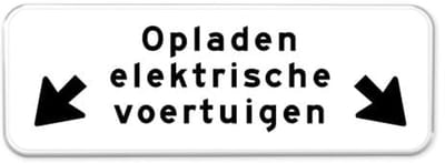 Bord oplaadpunt - pijlen - Weerbestendig Aluminium - 40x15 cm - Bevestiging: Zonder bevestiging (alleen het bord)