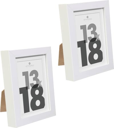 Atmosphera fotolijstje voor een foto van 13 x 18 cm - 2x - wit - foto frame Eva - modern/strak ontwerp