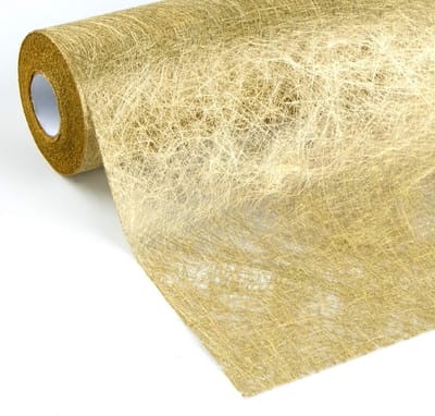 Metaalachtige gouden decoratieve tafelloper van niet-geweven stof, elegante tafeldecoratiesjerp van 23 cm voor feesten, vieringen, bruiloften (goud, 23 cm x 5 m)