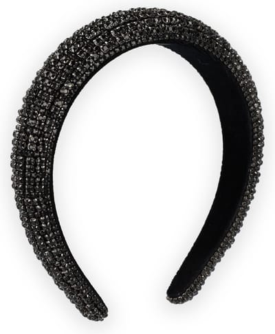 Lajetti - Haarband met Strass Zwart - Glitter Dames Diadeem Gala