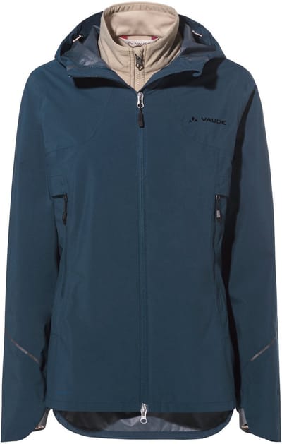 VAUDE Women's Yaras 3in1 Jacket, 3in1 Jas, Regenjas, fietskleding, met kap, Hardshell Jas, Regenjas, waterdicht, Dames, Fietsjack