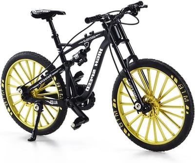 Decoratieve mini-fiets 1:10 - zwart - sierfiets figuur - perfect voor fietsliefhebbers - ShopVlot