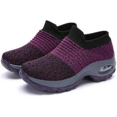 Lente Dames Sneakers Schoenen Herfst Platte Slip On Platform Tenis Voor Dames Ademend Mesh Sok Sneakers Schoenen Zapatos De Mujer 37 paars
