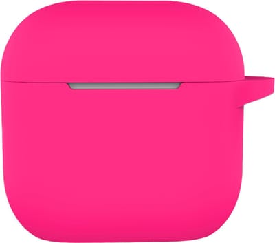 Hoesje - Geschikt voor Apple AirPods 4 - met Clip - Siliconen Hoes - Silicone Case Cover - Roze