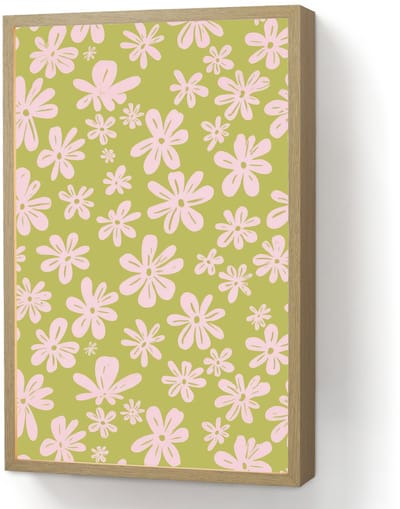 Wandlamp 40x60 cm - Oplaadbaar - Bloemen - Roze - Getekend - Patroon - Wandlampen binnen woonkamer - Slaapkamer lamp - Decoratieve nachtlamp - Vloerlamp draadloos