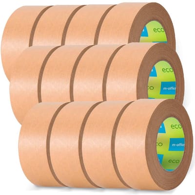 12x Sterke Kraftpapier Verpakkingstape - Bruin Plakband voor Kartonnen Dozen en Verzending - 72mm x 80m