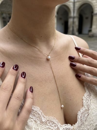 Anelplus Ketting Dames – Goudkleurig met kleine parel – Elegant Design