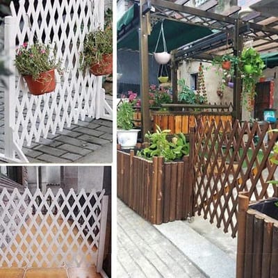 Houten Tuinafscheiding - Palissade Scherm Hek - Tuin Decoratie - Massief Hout - 110x180cm - Wit
