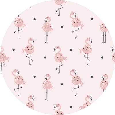 Vinyl | Vloerkleed vinyl rond | Flamingo junkie | 150 cm Rond