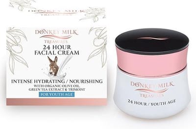 Pharmaid Donkey Milk Treasures 24-uurs Gezichtscrème 50ml | Intensieve Hydratatie en Voeding met Groene Thee | Ook voor de moderne man