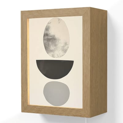 Wandlamp 15x20 cm - Oplaadbaar - Beige - Japandi - Wabi sabi - Wandlampen binnen woonkamer - Slaapkamer lamp met kabel - Decoratieve nachtlamp - Vloerlamp snoer