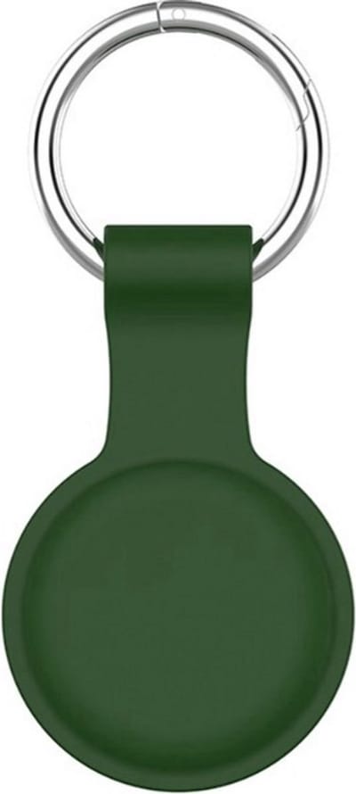 New Age Devi - Sleutelhanger geschikt voor Airtag - Apple - Airtag- sleutelhanger - Airtag hoesje - Donkergroen - Siliconen - Compact