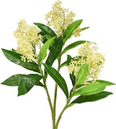Kunstbloemen crème Skimmia japonica Skimmie 45cm 2st