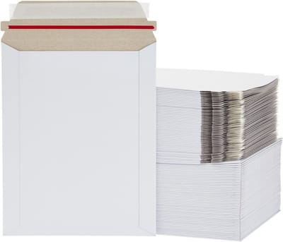 Dailygoody - Stijve Mailers - Documentbescherming - Pel-en-zegel Sluiting - 17,8 x 22,9 cm - Papieren Enveloppen - 100 Stuks - Geschikt voor Foto's