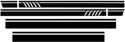 Dailygoods- Autostickers Glanzend Zwart - Vinyl Decor - Geschikt voor Benz W117/C117/X117/CLA - Sportieve Stripe - Afmetingen 210x25 cm - Set van 2 - Car Decals