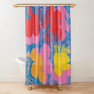 Abstracte Matisse Bloemenkunst Douchegordijn Modern Geometrisch Eenvoudig Esthetisch Pastel Boho Trendy Badkamergordijn Decor met Haak W90xH180cm