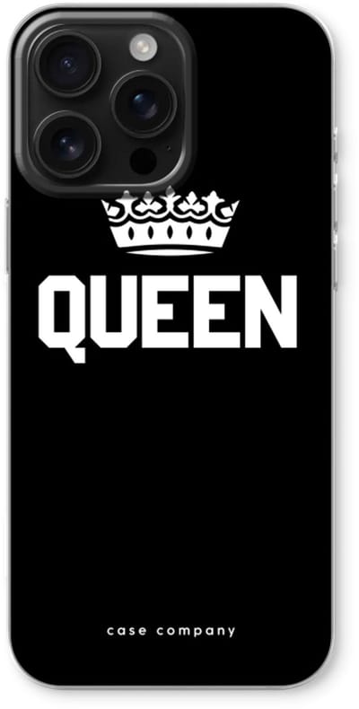 Case Company® - Hoesje geschikt voor iPhone 16 Pro Max hoesje - Queen zwart - Soft Cover Telefoonhoesje - Bescherming aan alle Kanten en Schermrand