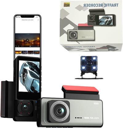 Auto Camera - Rijcamera Set - Verkeersveiligheid Verbeteren - Drievoudig Kanaal Systeem - 2 Inch IPS Display - Zwart