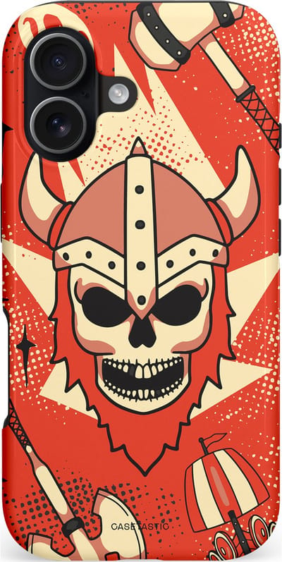 Casetastic hoesje geschikt voor Apple iPhone 17 - MagSafe - Dubbellaagse bescherming - Vurige Valhalla - Fashion Case - Rood Terracotta Crème
