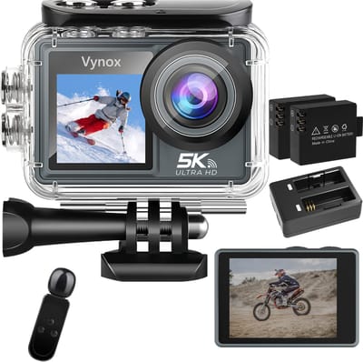 Vynox Action Camera 5K - 50MP / 60FPS / WiFi / 30M Waterdicht - Actiecamera - Touchscreen - Onderwatercamera - Inclusief Accessoires