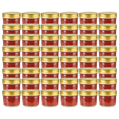 vidaXL - Jampotten - met - goudkleurige - deksels - 48 - st - 110 - ml - glas