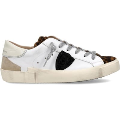Korte Broek Philippe Model PRLD VXA2 PRSX LOW WOMAN-VEAU MIXAGE ANIMALIER BLANC